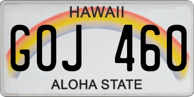 HI license plate GOJ460