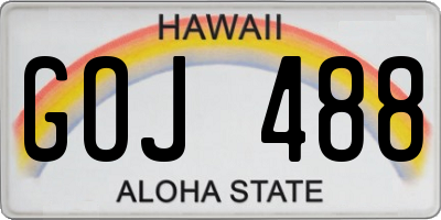 HI license plate GOJ488