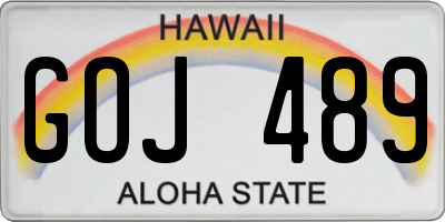 HI license plate GOJ489