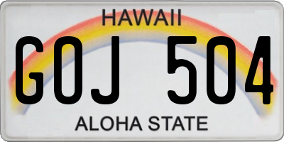 HI license plate GOJ504