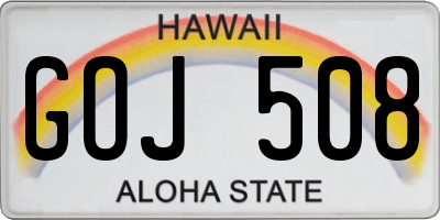 HI license plate GOJ508