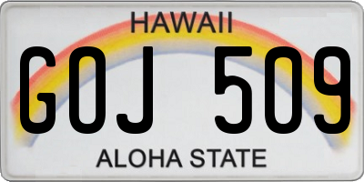 HI license plate GOJ509