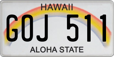 HI license plate GOJ511