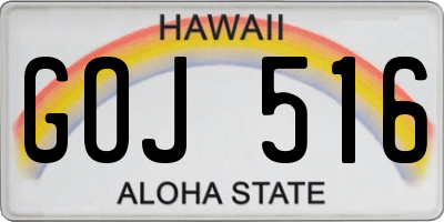 HI license plate GOJ516