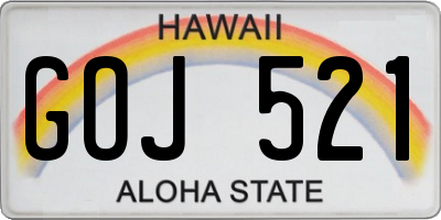 HI license plate GOJ521