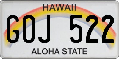 HI license plate GOJ522