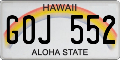 HI license plate GOJ552