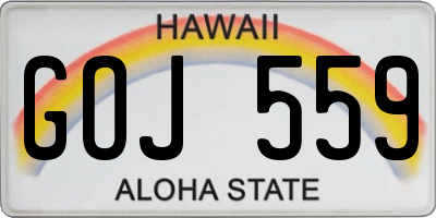 HI license plate GOJ559
