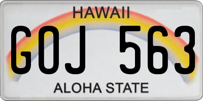 HI license plate GOJ563