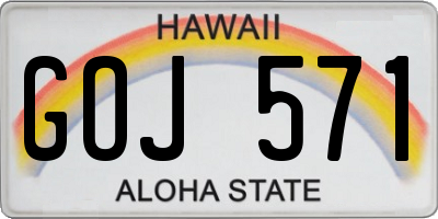 HI license plate GOJ571