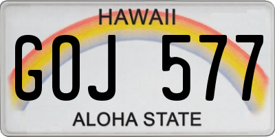 HI license plate GOJ577