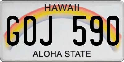 HI license plate GOJ590
