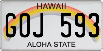 HI license plate GOJ593