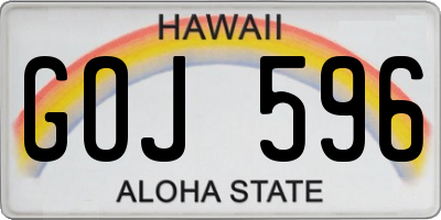 HI license plate GOJ596
