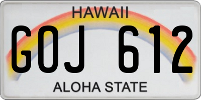 HI license plate GOJ612