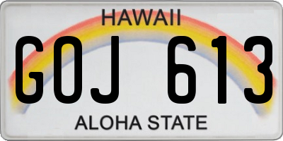 HI license plate GOJ613
