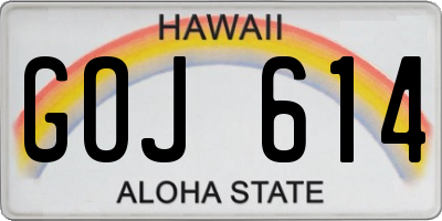 HI license plate GOJ614