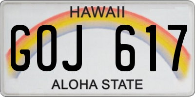 HI license plate GOJ617