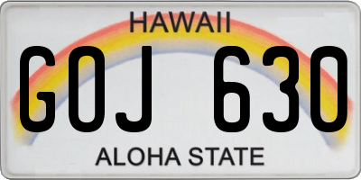 HI license plate GOJ630