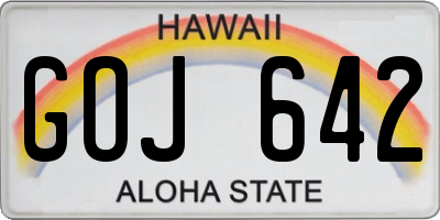 HI license plate GOJ642