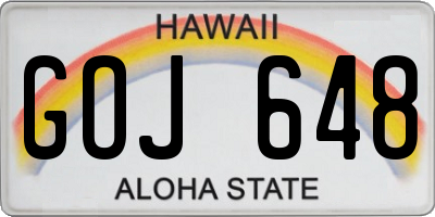 HI license plate GOJ648