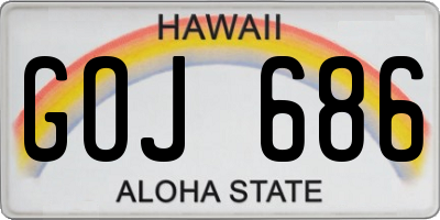 HI license plate GOJ686