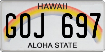 HI license plate GOJ697