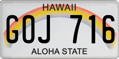 HI license plate GOJ716