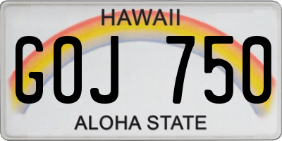 HI license plate GOJ750