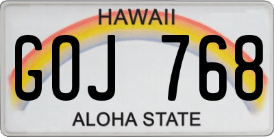 HI license plate GOJ768
