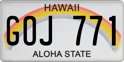 HI license plate GOJ771
