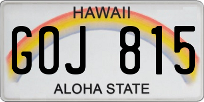HI license plate GOJ815