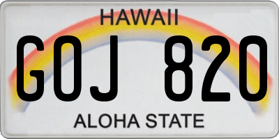 HI license plate GOJ820