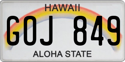 HI license plate GOJ849