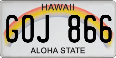 HI license plate GOJ866