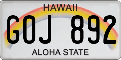 HI license plate GOJ892