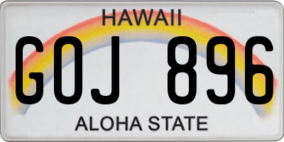 HI license plate GOJ896