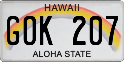 HI license plate GOK207