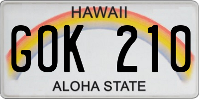 HI license plate GOK210