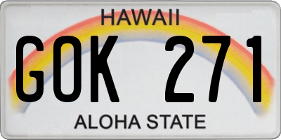 HI license plate GOK271