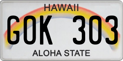 HI license plate GOK303