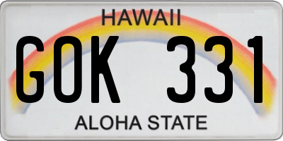 HI license plate GOK331