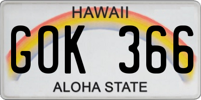 HI license plate GOK366