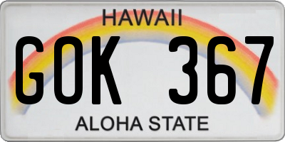 HI license plate GOK367