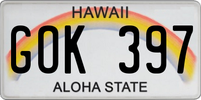HI license plate GOK397