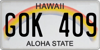 HI license plate GOK409