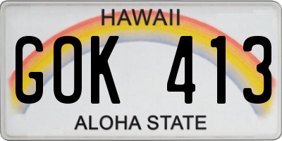 HI license plate GOK413