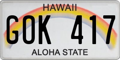 HI license plate GOK417