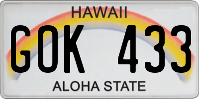 HI license plate GOK433