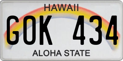 HI license plate GOK434